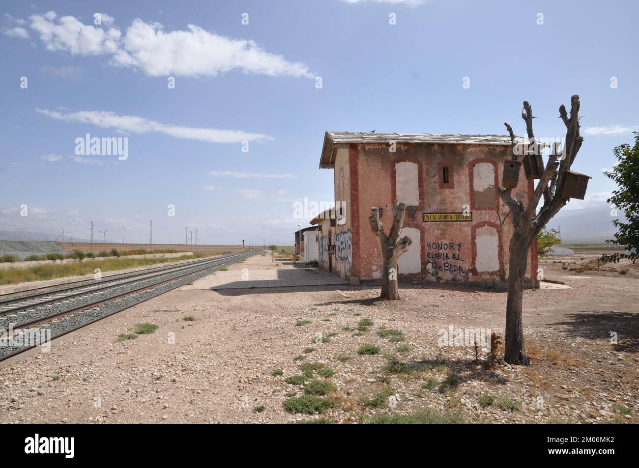 09-23-2021.Estacion de La Calahorra,Spain.Flagstone set from Sergio Leone's 'Once Upon a Time in the West', Stock Photo