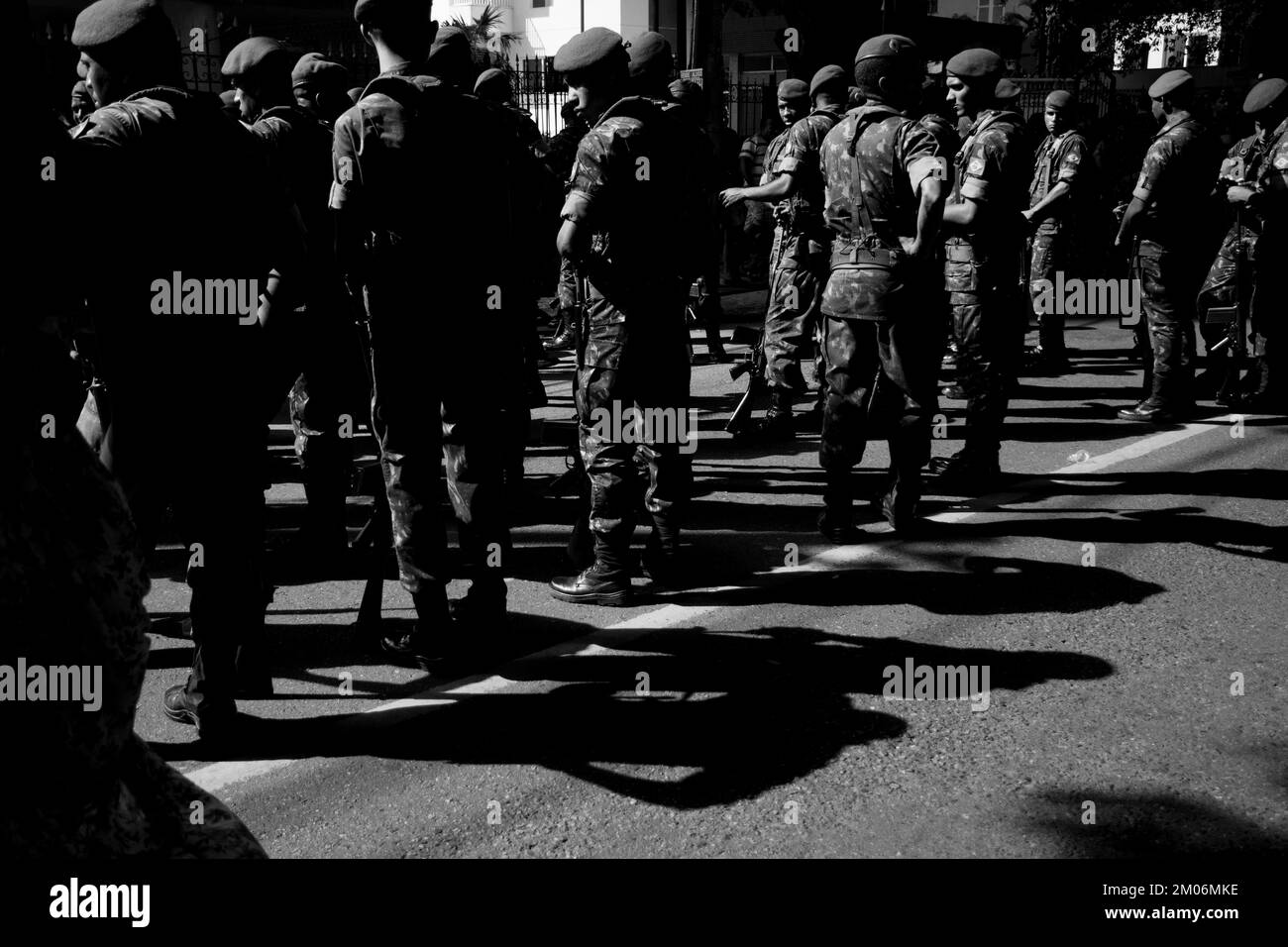 Salvador, Bahia, Brazil - September 07, 2016: Brazilian army soldiers ...