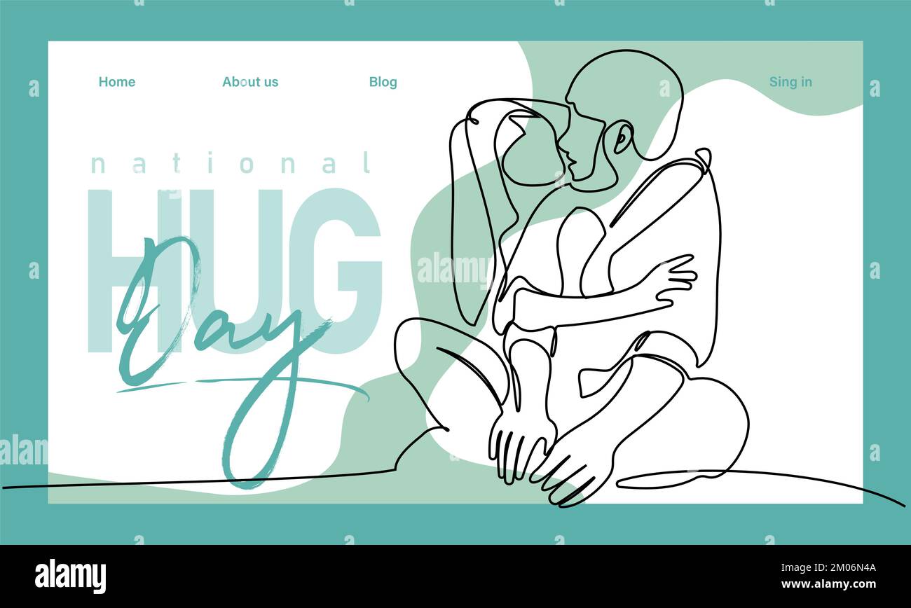 Single hand drawn outline continuous of Web banner or landing page with ...