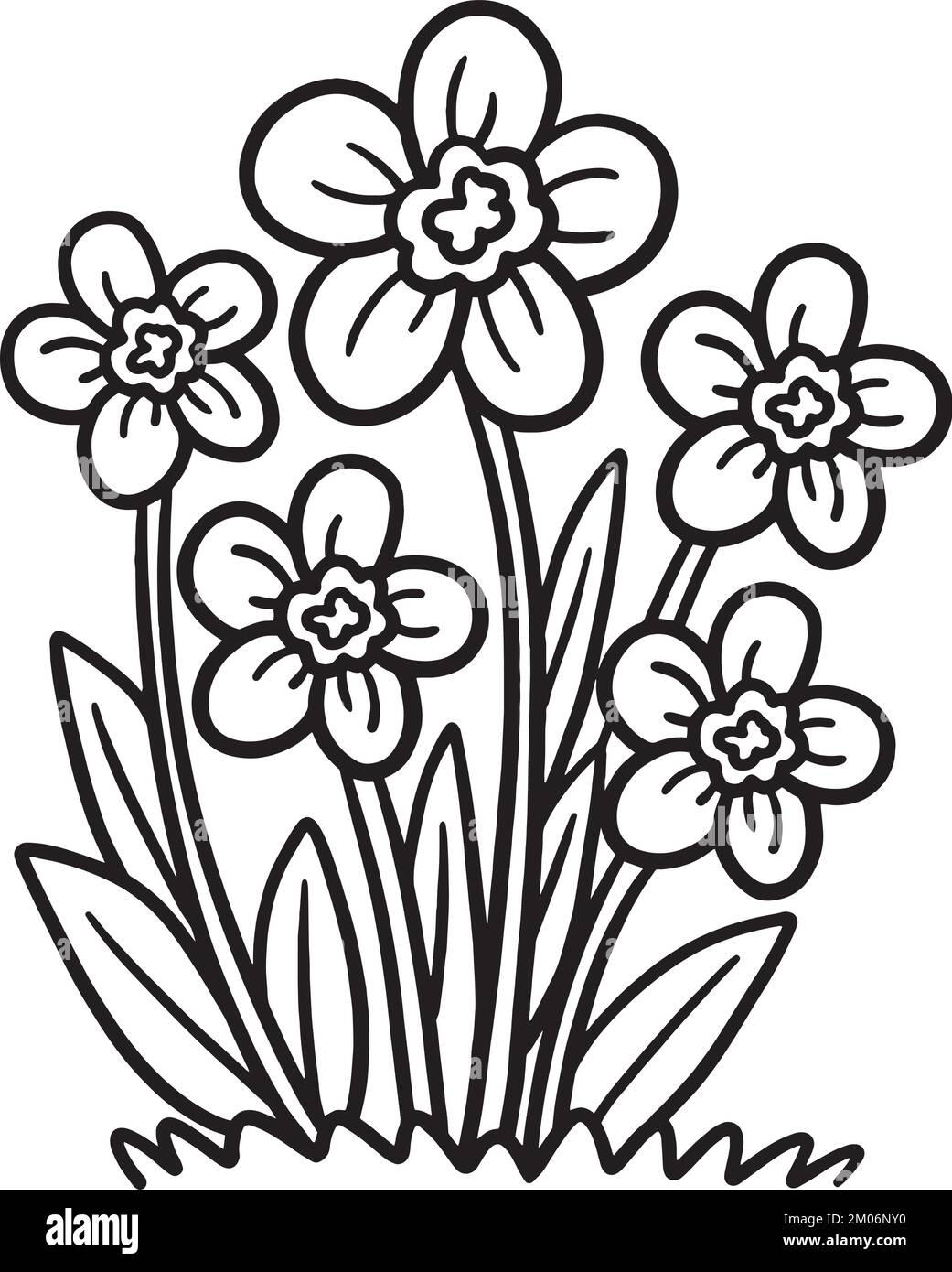 Spring Flowers Clipart Black And White