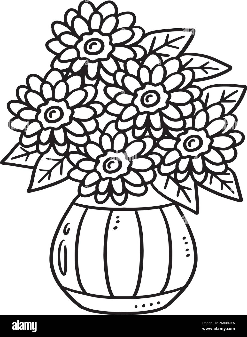 Spring Potted Flowers Isolated Coloring Page Stock Vector Image & Art ...