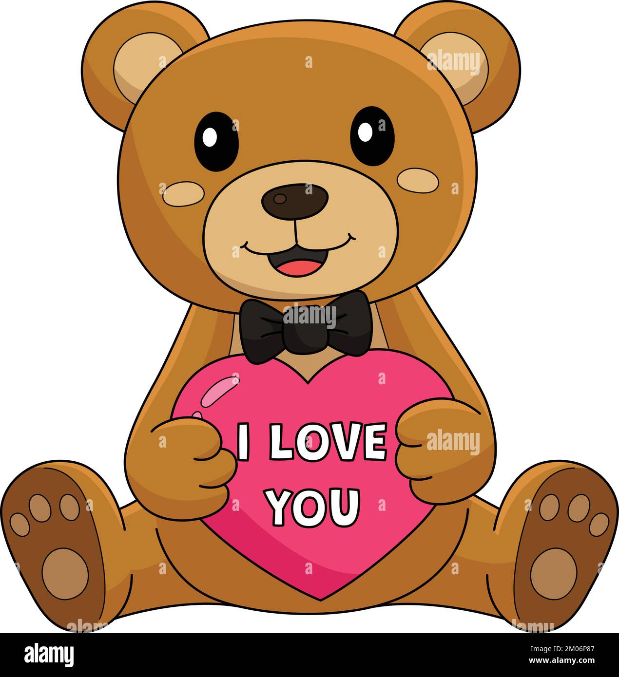 Valentines Day Teddy Bear Cartoon Colored Clipart Stock Vector Image & Art  - Alamy