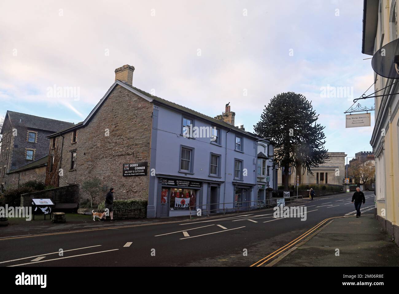 Military shop, Brecon town centre. Brecon scenes. Autumn / winter 2022. December.. cym Stock Photo