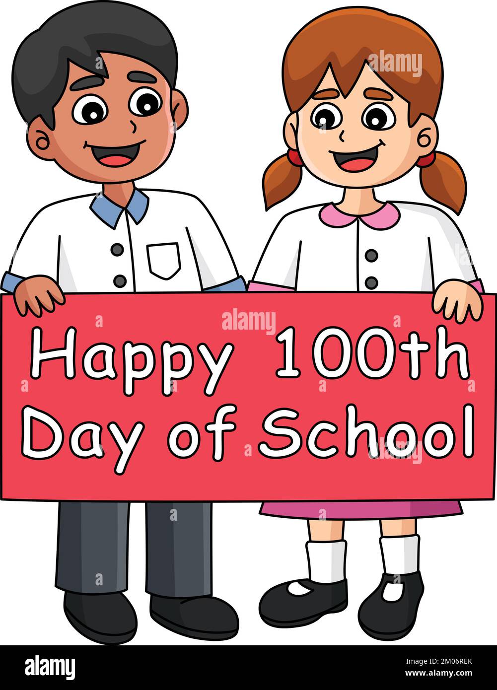 Happy 100th Day Of School Student Cartoon Clipart Stock Vector Image & Art Alamy