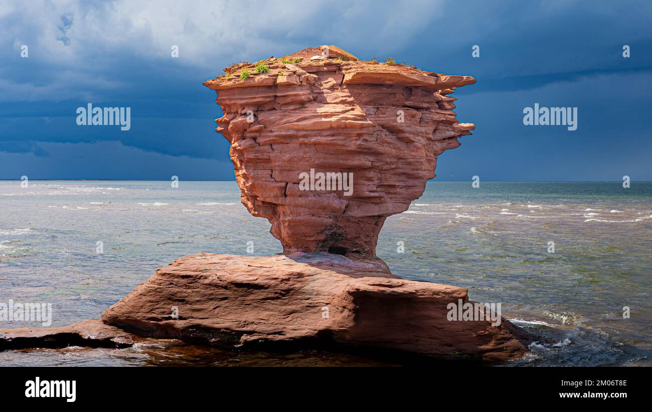 Tea Cup Rock Standing Still in the Atlantic Ocean, Prince Edward Island