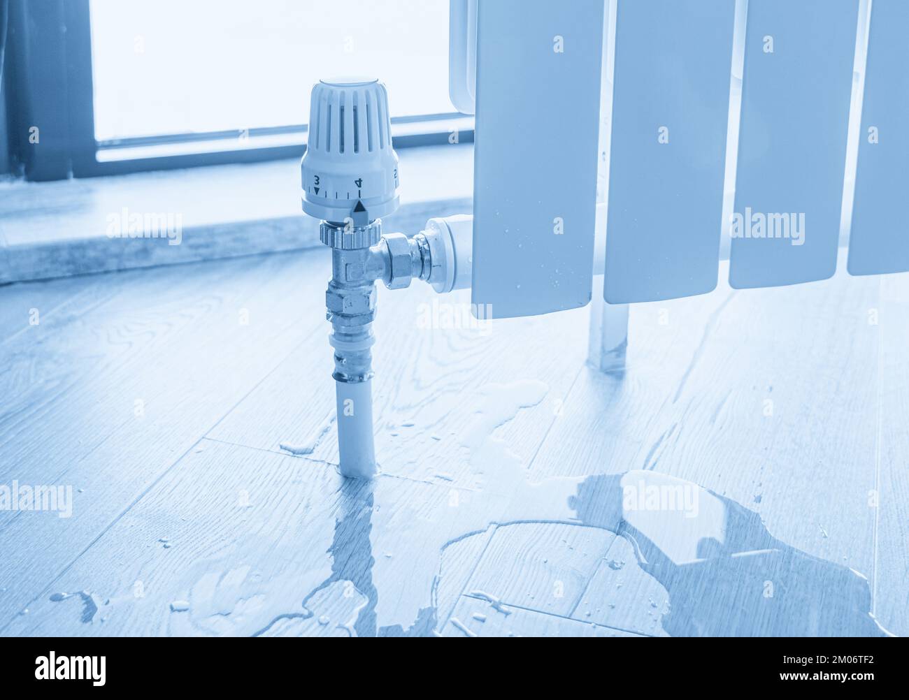 water leak through the heating radiator Stock Photo Alamy