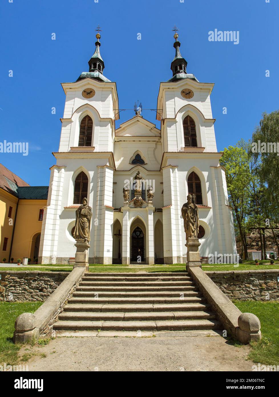 Church in the Zeliv Premonstratensian monastery, baroque architecture by Jan Blazej Santini Aichel, Pelhrimov District in the Vysocina Region of the C Stock Photo