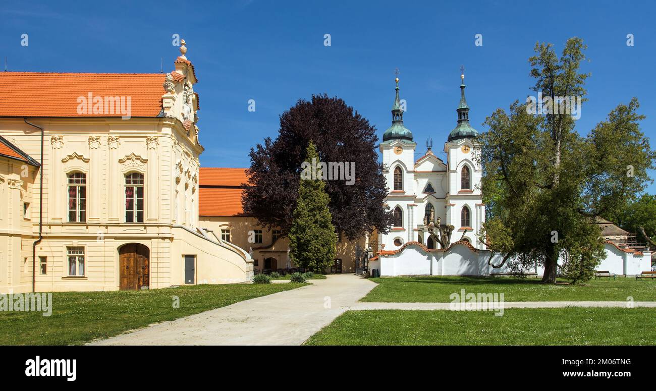 Church in the Zeliv Premonstratensian monastery, baroque architecture by  Jan Blazej Santini Aichel, Pelhrimov District in the Vysocina Region of the  C Stock Photo - Alamy