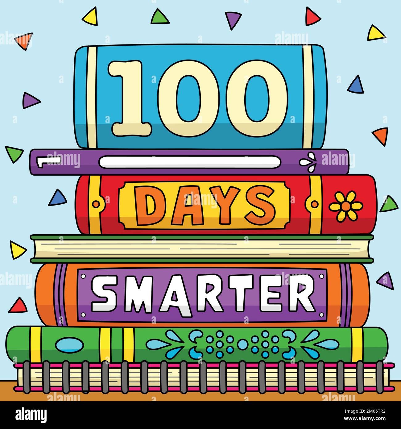 100th Day Of School Smarter Colored Cartoon  Stock Vector