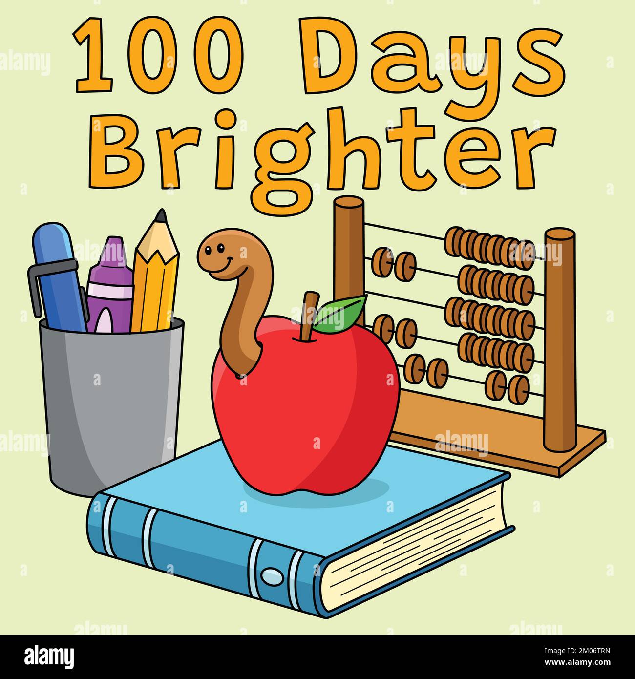 100th Day Of School Brighter Colored Cartoon Stock Vector Image & Art