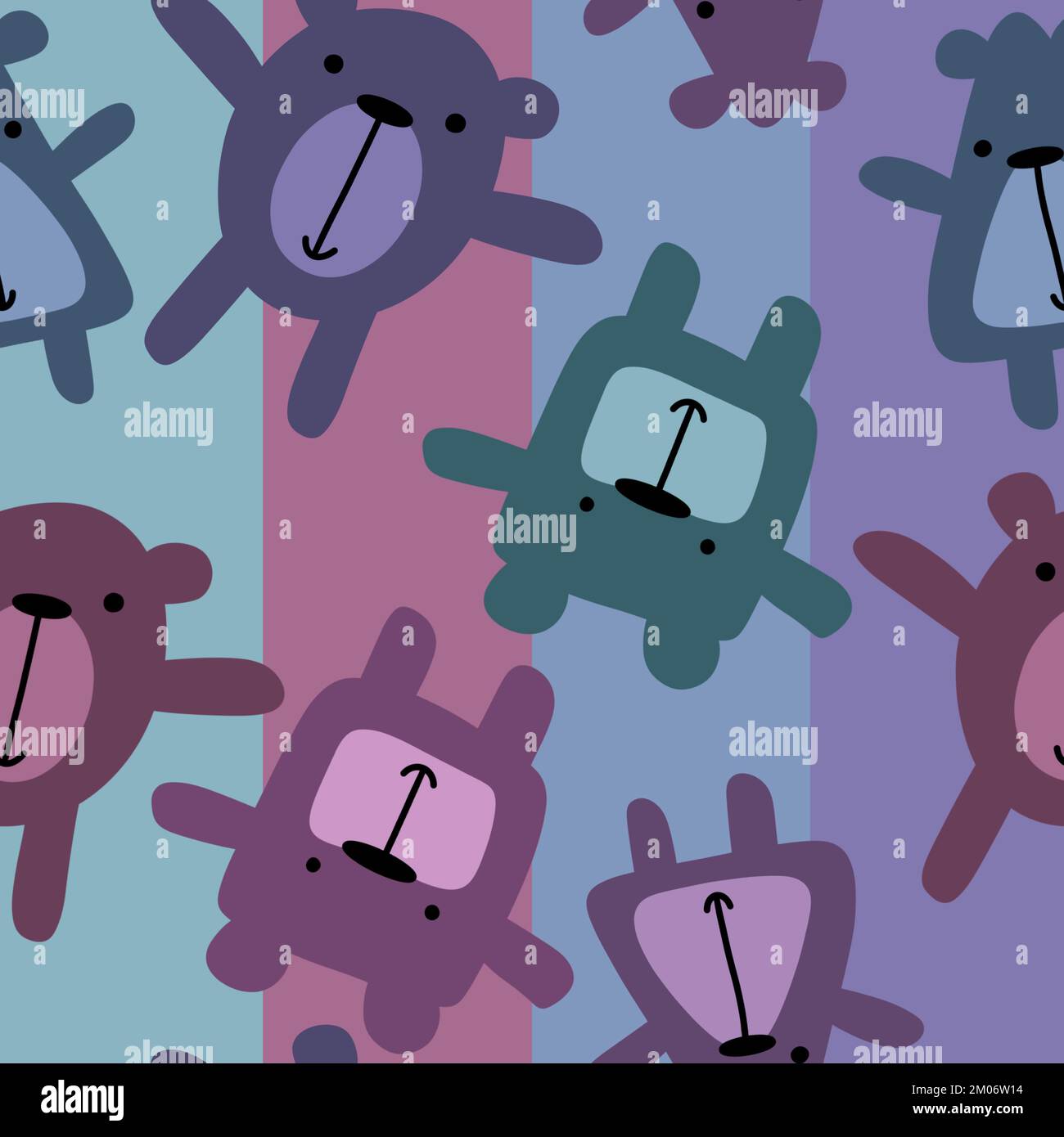 Cartoon toys animals seamless fluffy bears pattern for wrapping paper ...