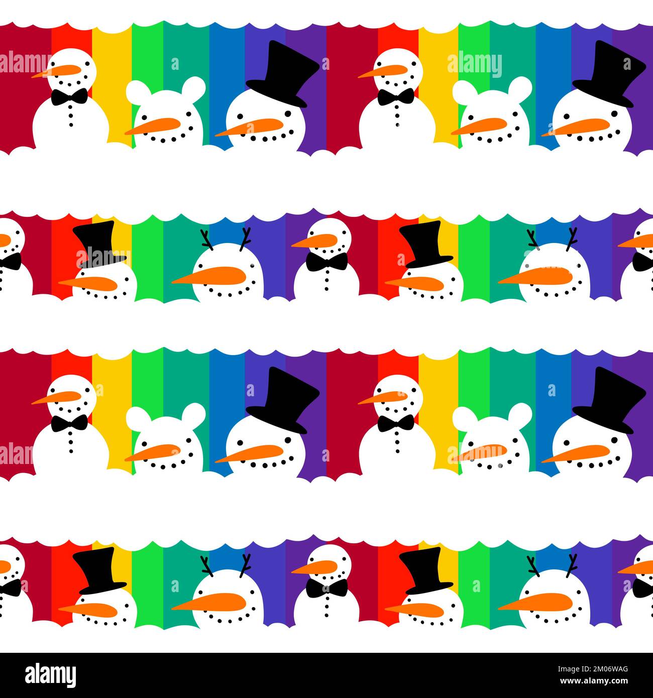 Winter seamless snowman and snowflakes pattern for Christmas wrapping ...