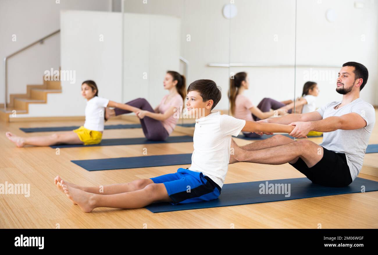 Paired Yoga on a Blue Background Stock Photo - Image of flexible, asana:  30102714