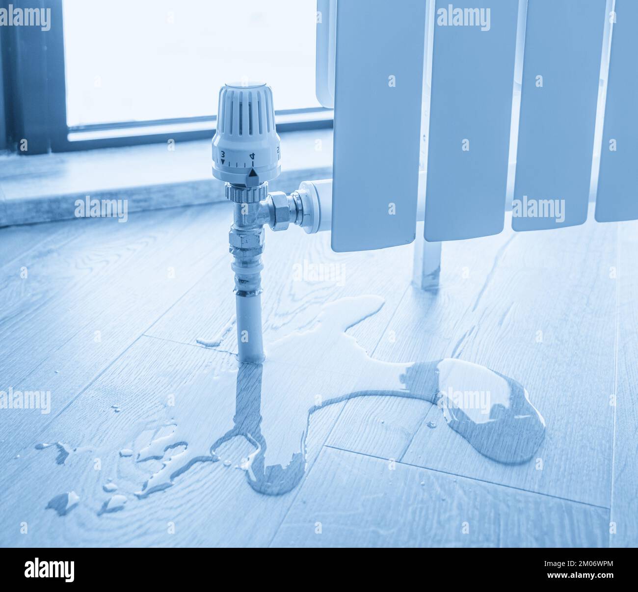water leak through the heating radiator Stock Photo Alamy