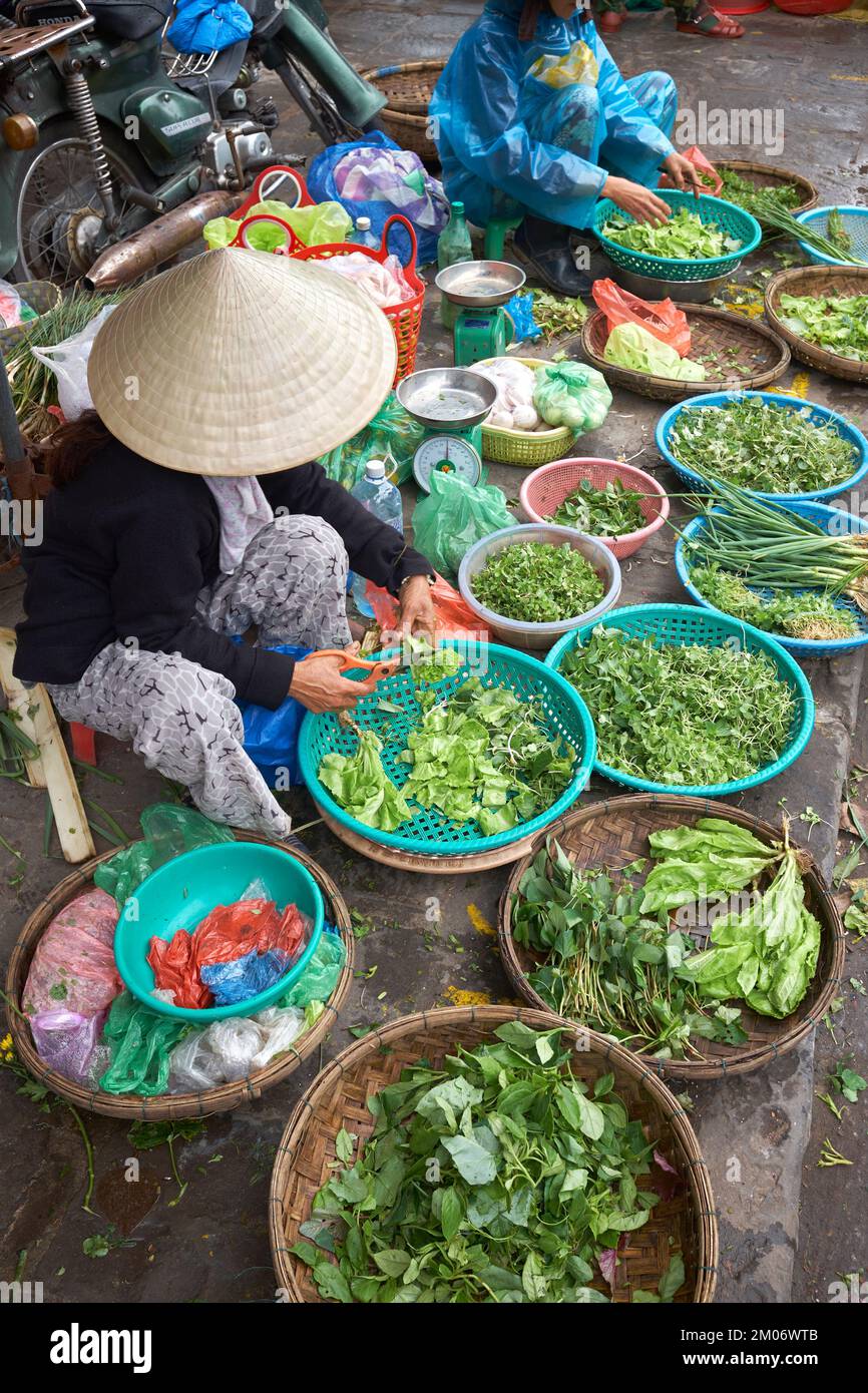 Morning Food Market Hoi An Vietnam Stock Photo
