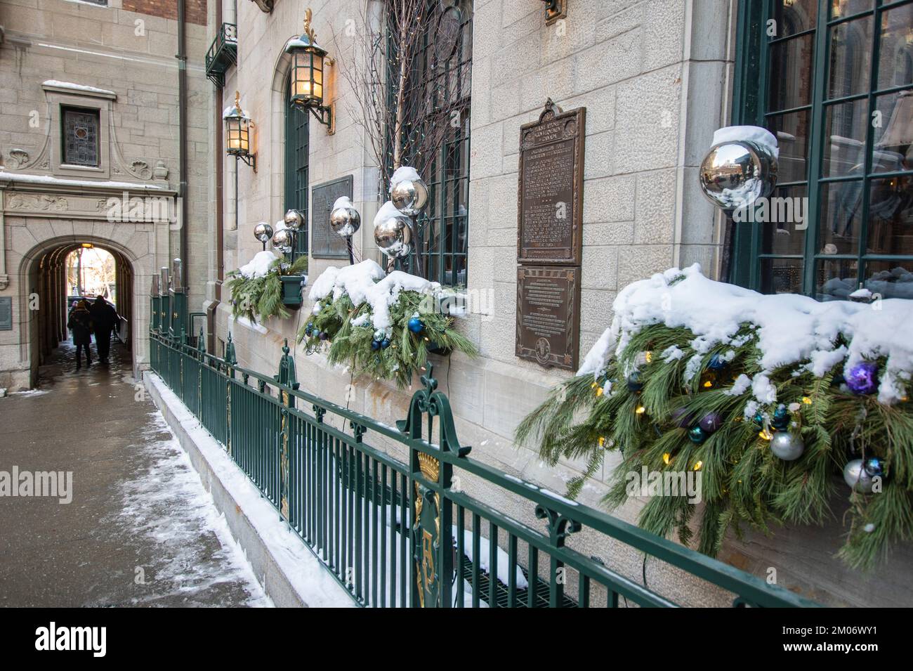 By Fairmont Chateau Frontenac in Quebec City Stock Photo