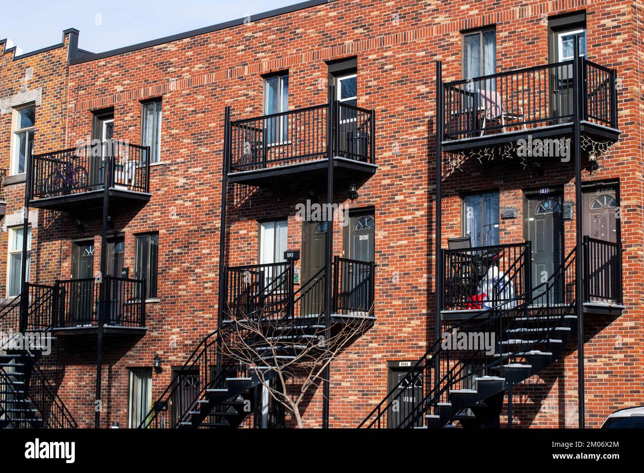 Apartment building on Ave. Desjardins in Montreal, Quebec, Canada Stock