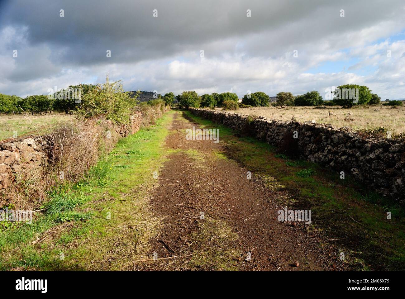 Path to nuraghe Oes Stock Photo