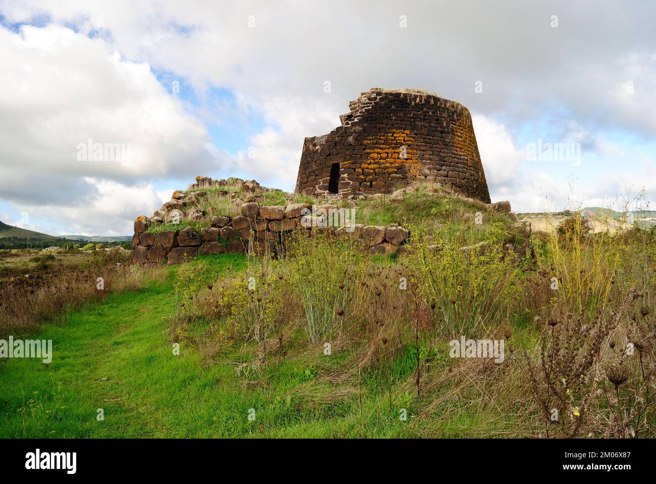 View of Nuraghe Oes Stock Photo