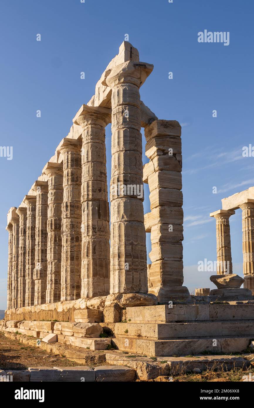 Cape Sounion (Temple of Poseidon) on the southern tip of Greece Stock ...