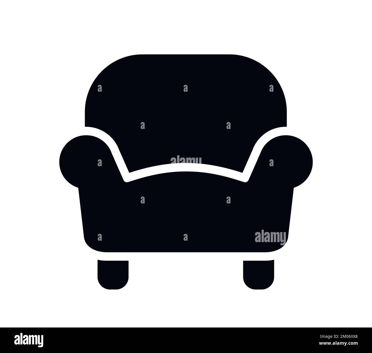 Armchair and living room chair symbol furniture vector icon Stock Vector