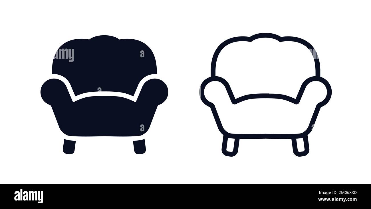 Armchair chair furniture vector icon Stock Vector