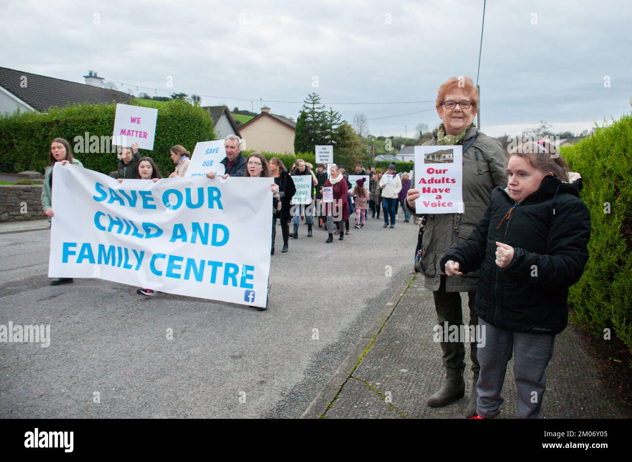 Bantry, West Cork, Ireland. 3rd December 2022. A great turnout was seen in Bantry this afternoon as locals marched through the streets of Bantry to save Coaction Child and Family Centre in Bantry. Credit: Karlis Dzjamko/ Alamy Live News Stock Photo