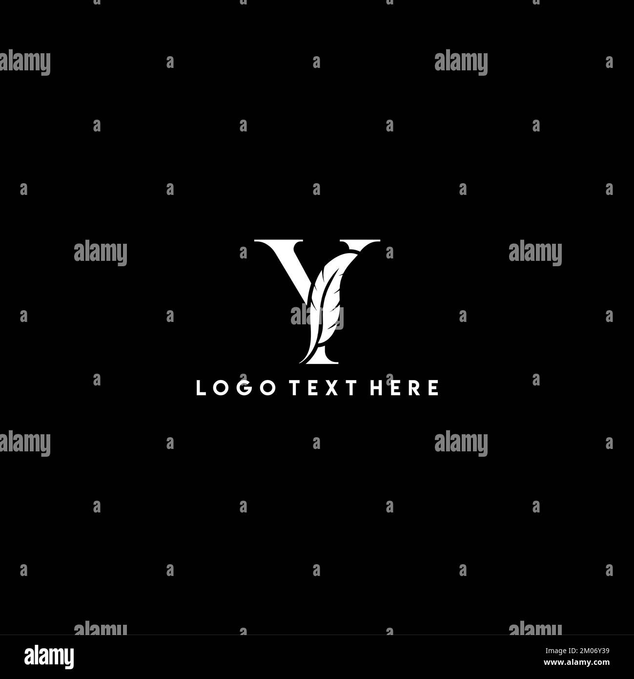 Letter Y Feather logo, Y logo, Stock Vector