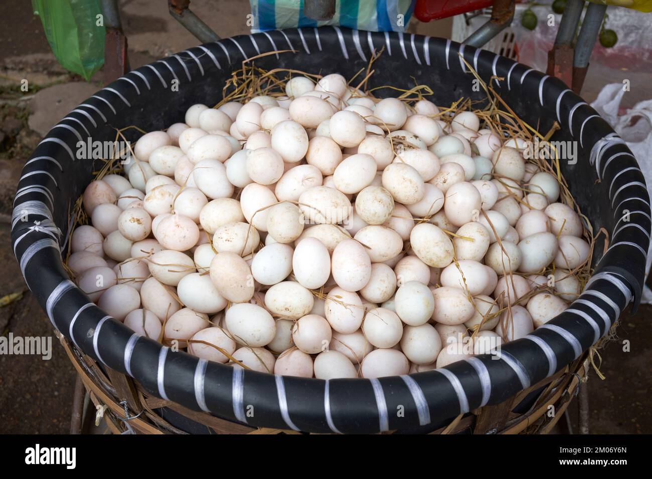 Eggs on sale at the morning market in Hoi An Vietnam Stock Photo