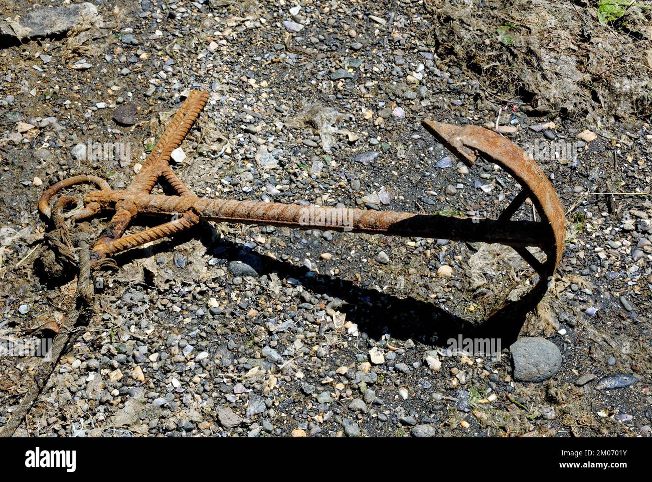 Old rusted anchor on beach in Castro City, Chiloe Island, Chile. 16th ...