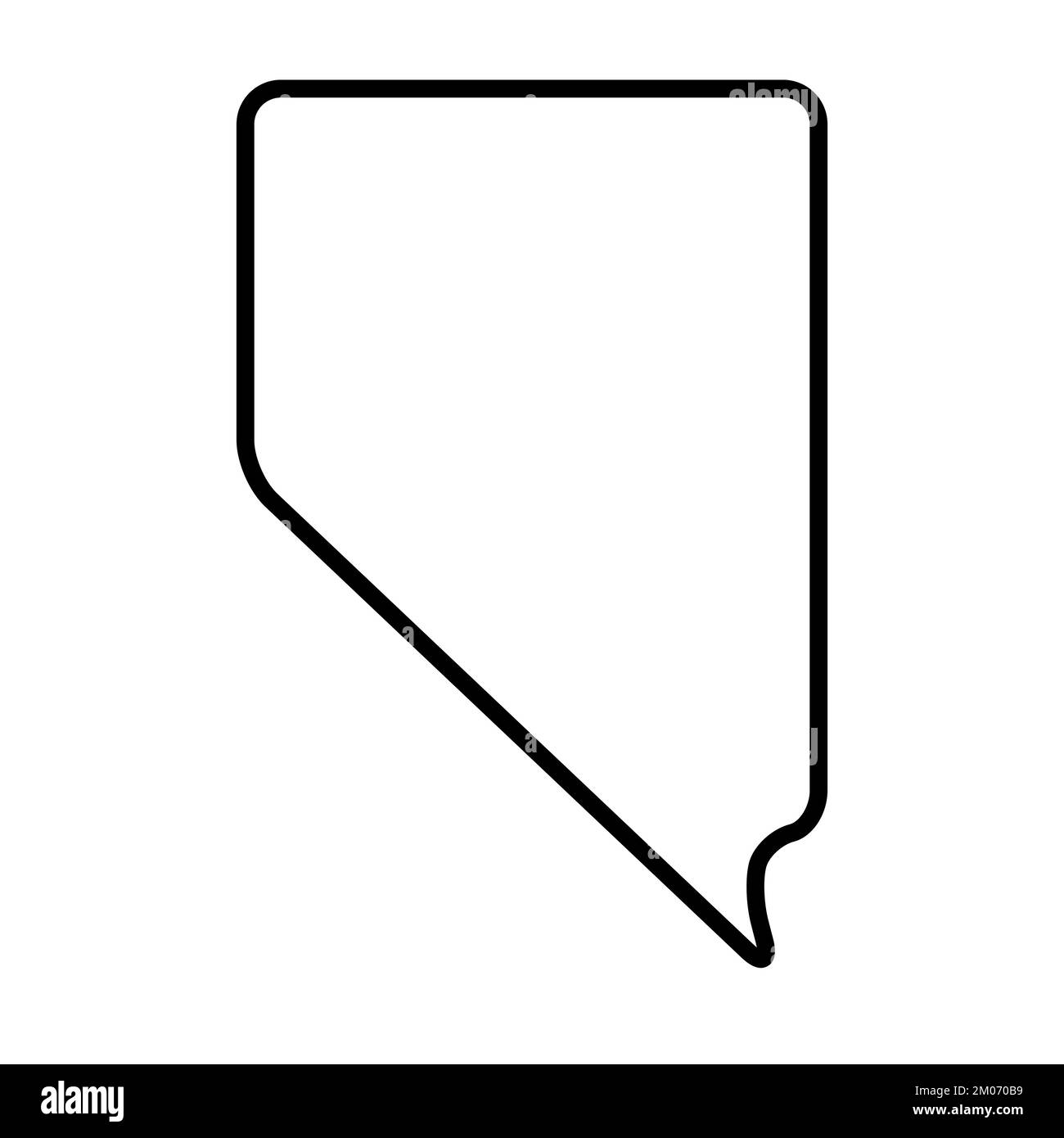 Nevada state of United States of America, USA. Simplified thick black