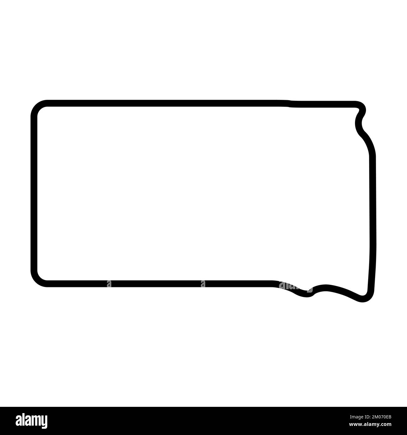 South Dakota state of United States of America, USA. Simplified thick