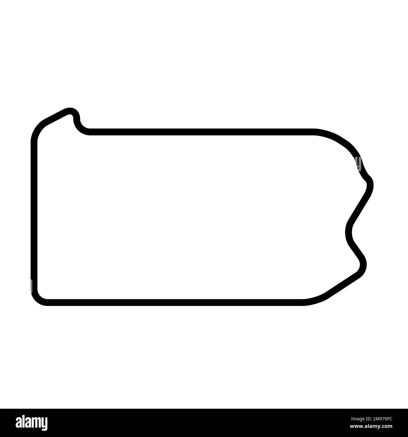 Pennsylvania state of United States of America, USA. Simplified thick