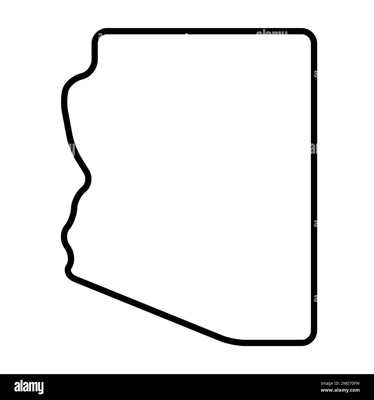 Arizona state of United States of America, USA. Simplified thick black