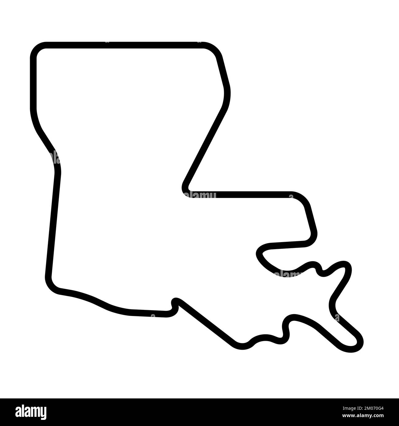 Louisiana state of United States of America, USA. Simplified thick