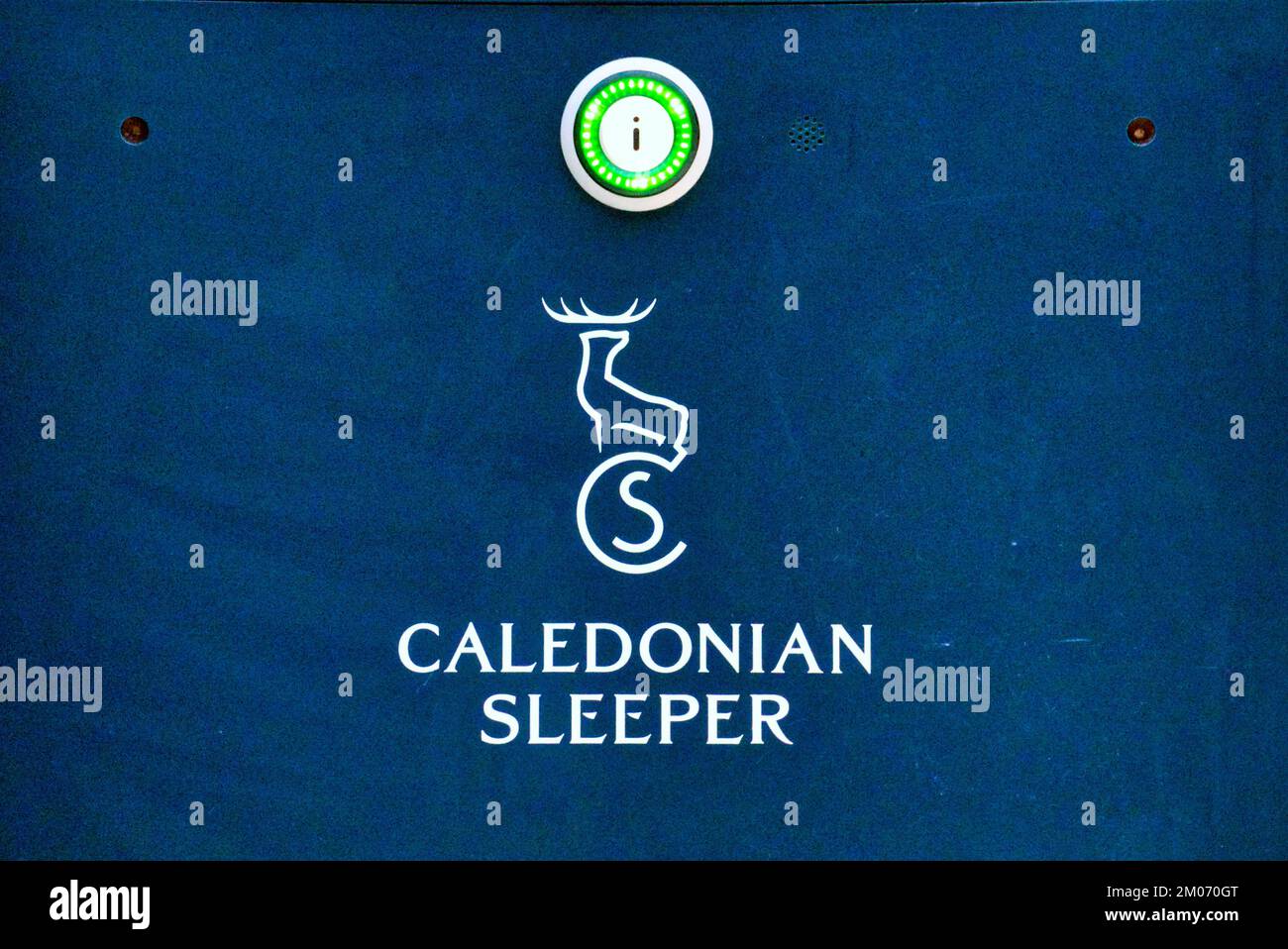 Caledonian sleeper in central station Stock Photo