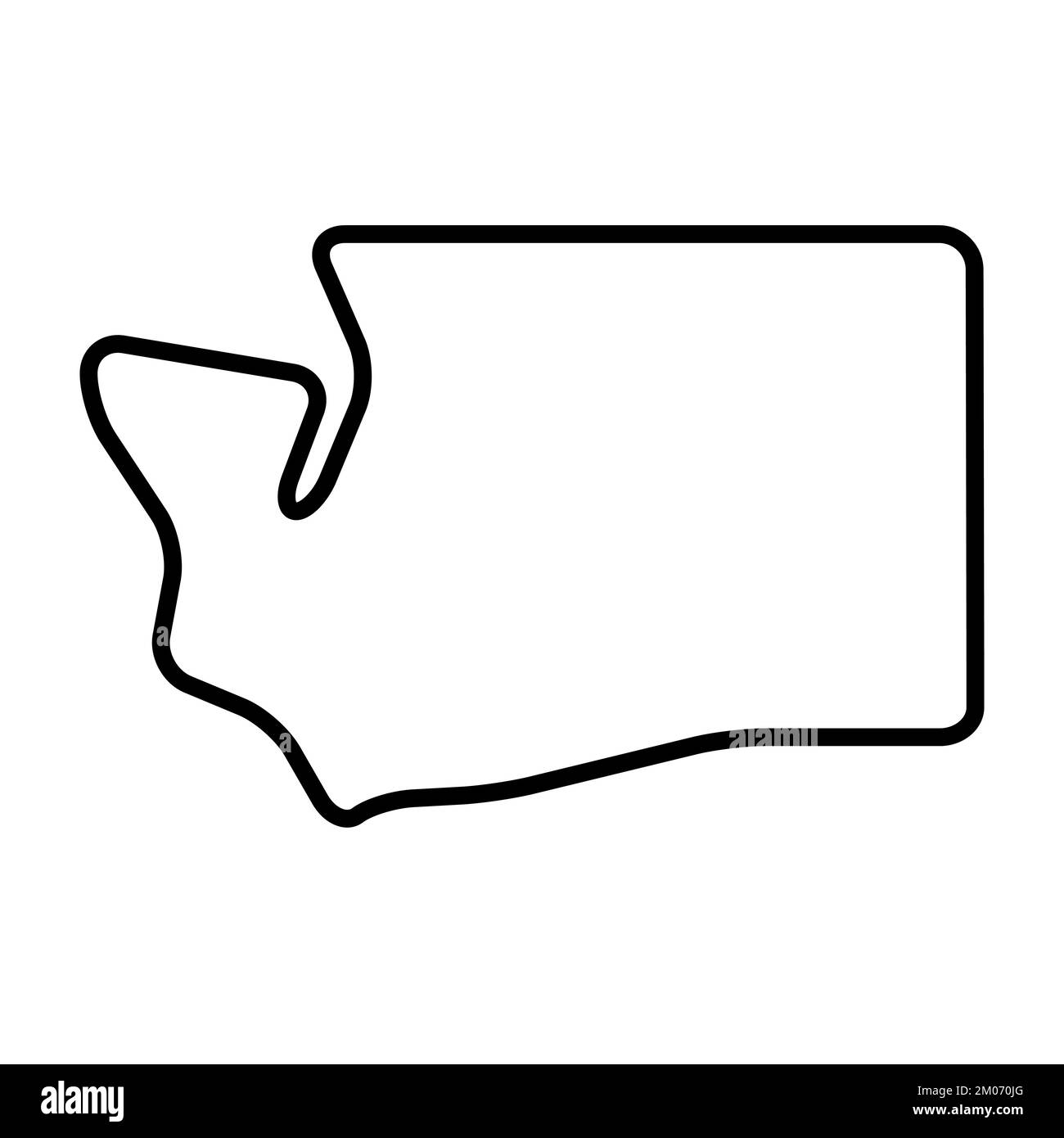 Washington state of United States of America, USA. Simplified thick