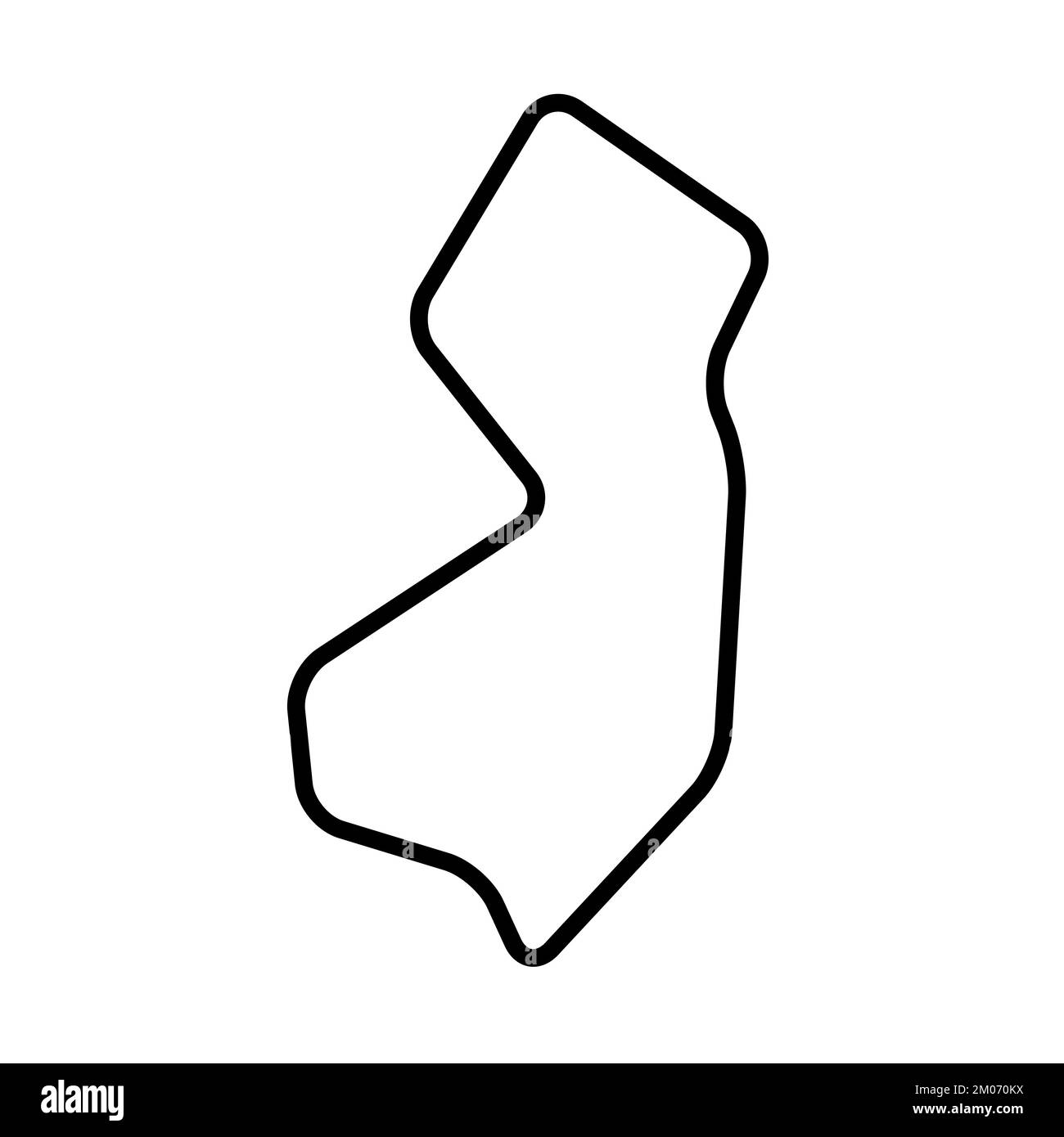 New Jersey state of United States of America, USA. Simplified thick