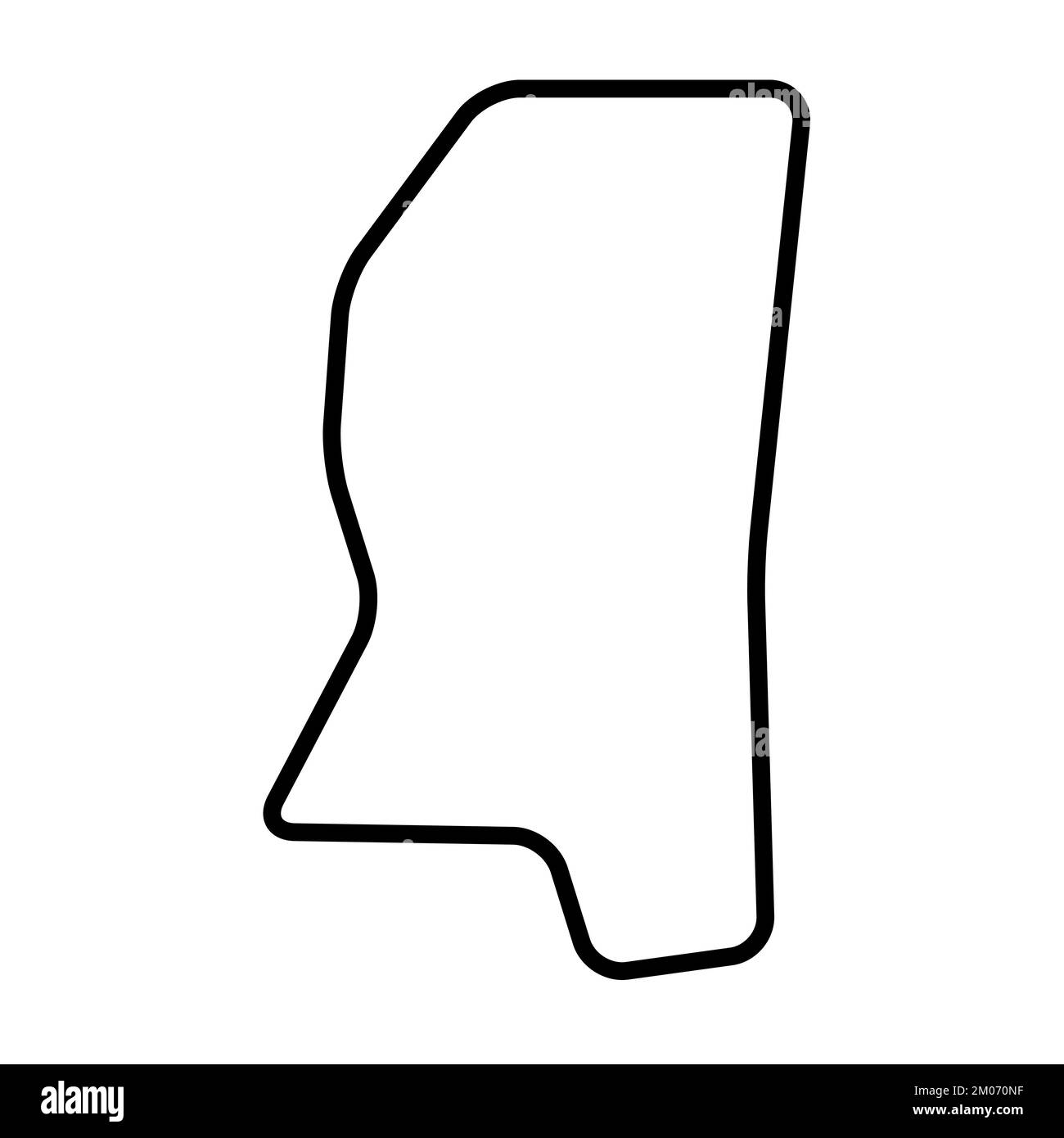 Mississippi State Of United States Of America USA Simplified Thick Black Outline Map With silhouette-of-mississippi-state-border-stock-vector-image-art-alamy