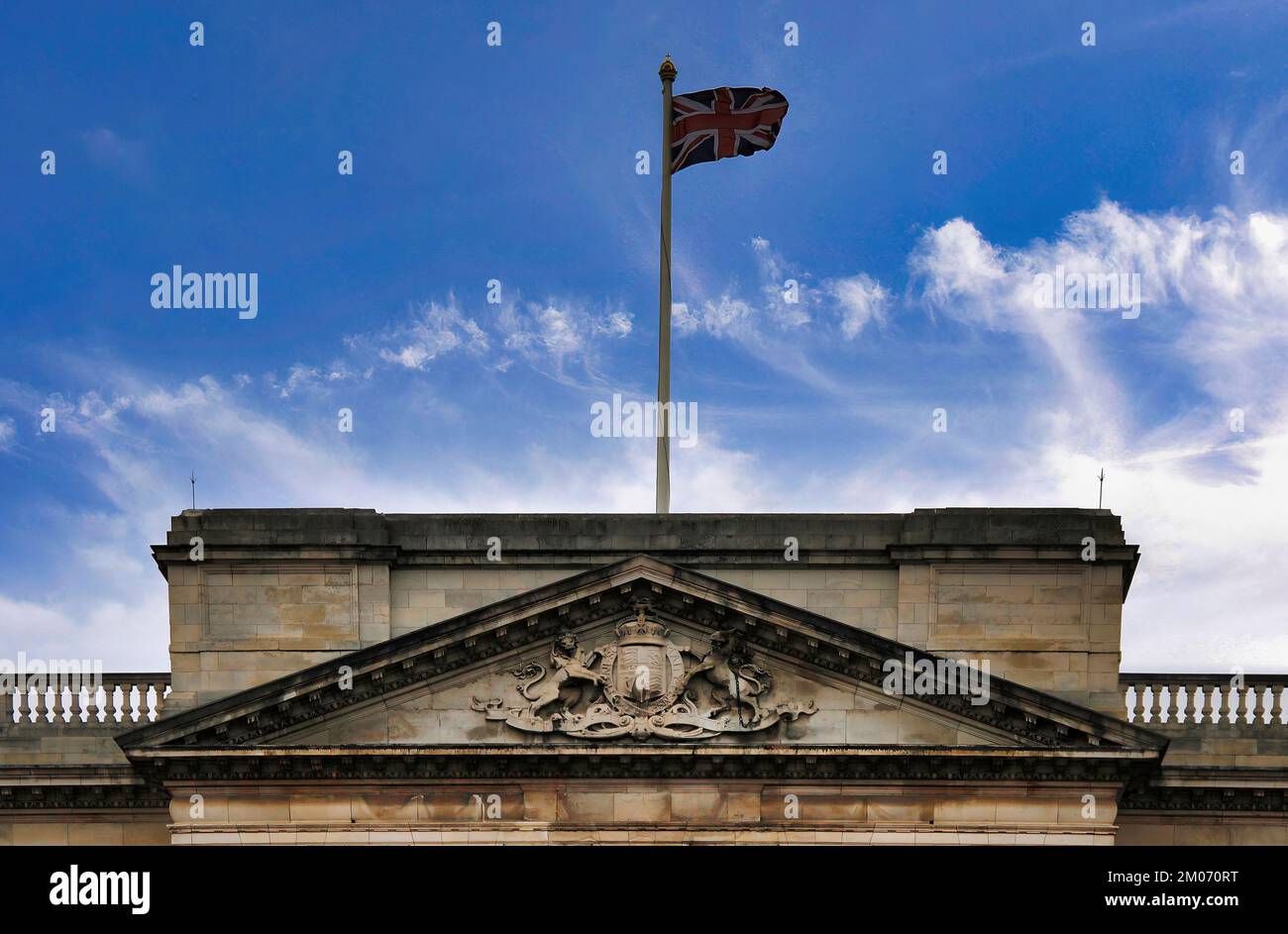 Buckingham Palace, located in the City of Westminster in London, is the