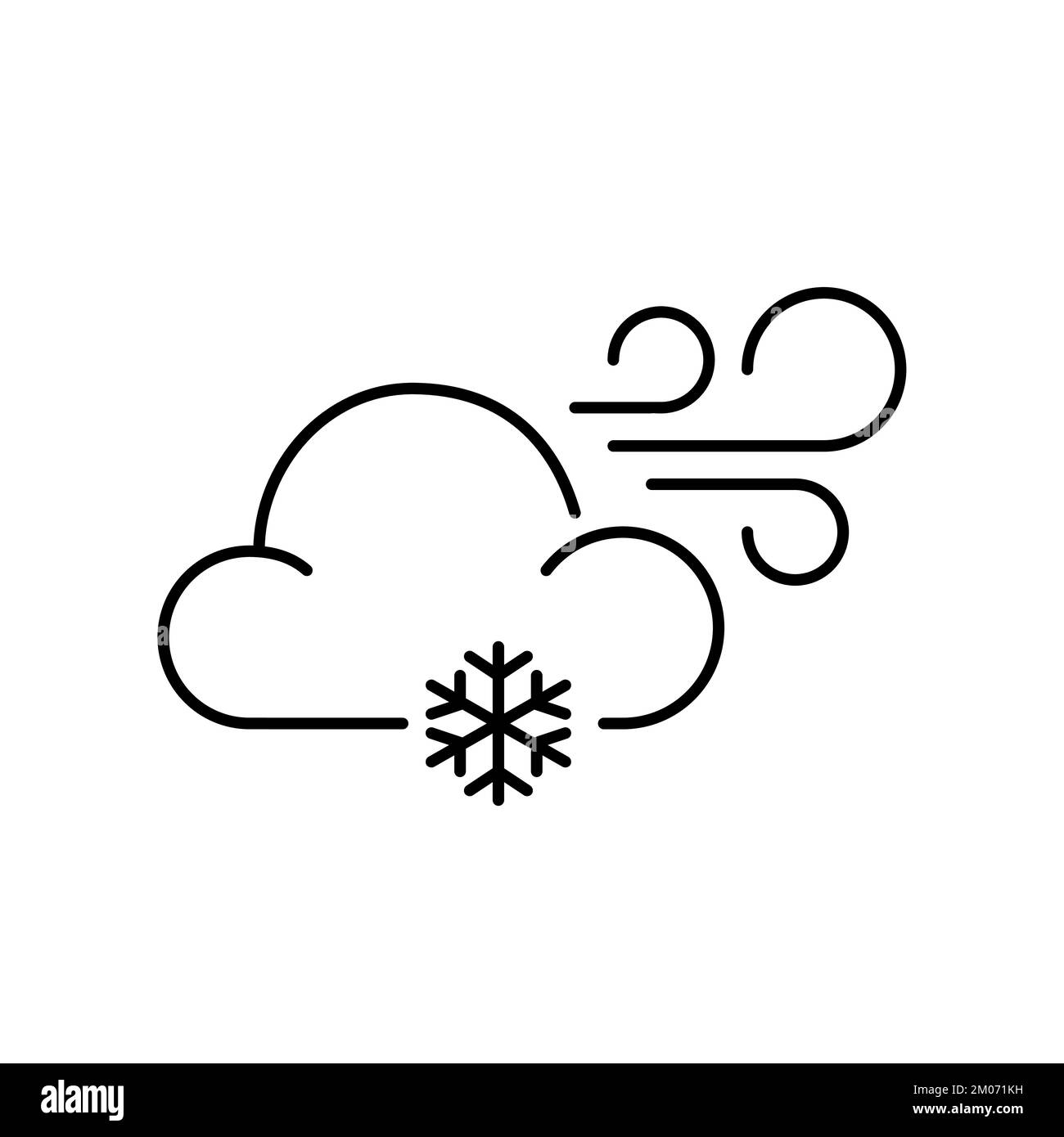 Winter snow storm weather forecast. Pixel perfect, editable stroke