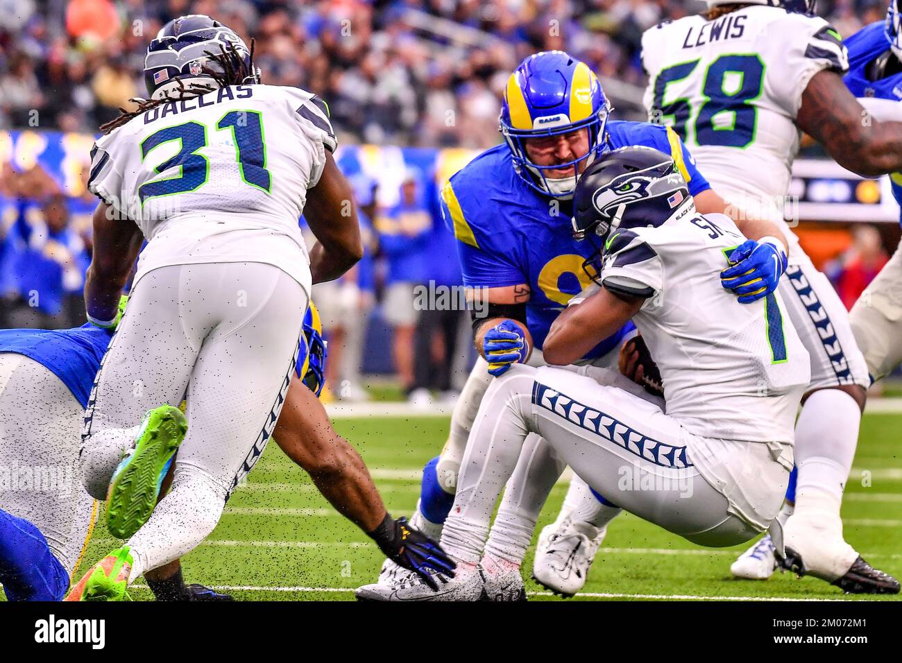 NFC quarterback Geno Smith (7) of the Seattle Seahawks runs with the ball  during the flag football event at the Pro Bowl Games, Sunday, Feb. 5, 2023,  in Las Vegas. (Doug Benc/AP