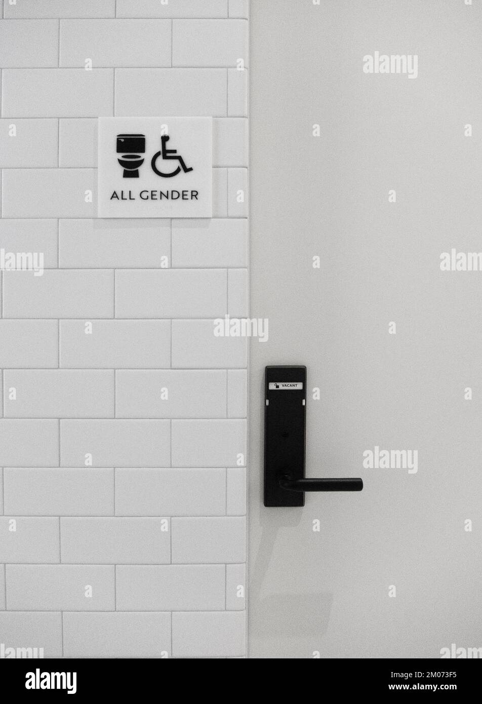 All gender bathroom signage Stock Photo Alamy