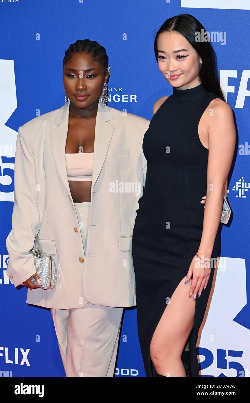 Old Billingsgate, London, UK. 4th December 2022: Lauryn Ajufo and  actress Callina Liang attends the 25th British Independent Film Awards. Credit: See Li/Picture Capital/Alamy Live News Stock Photo