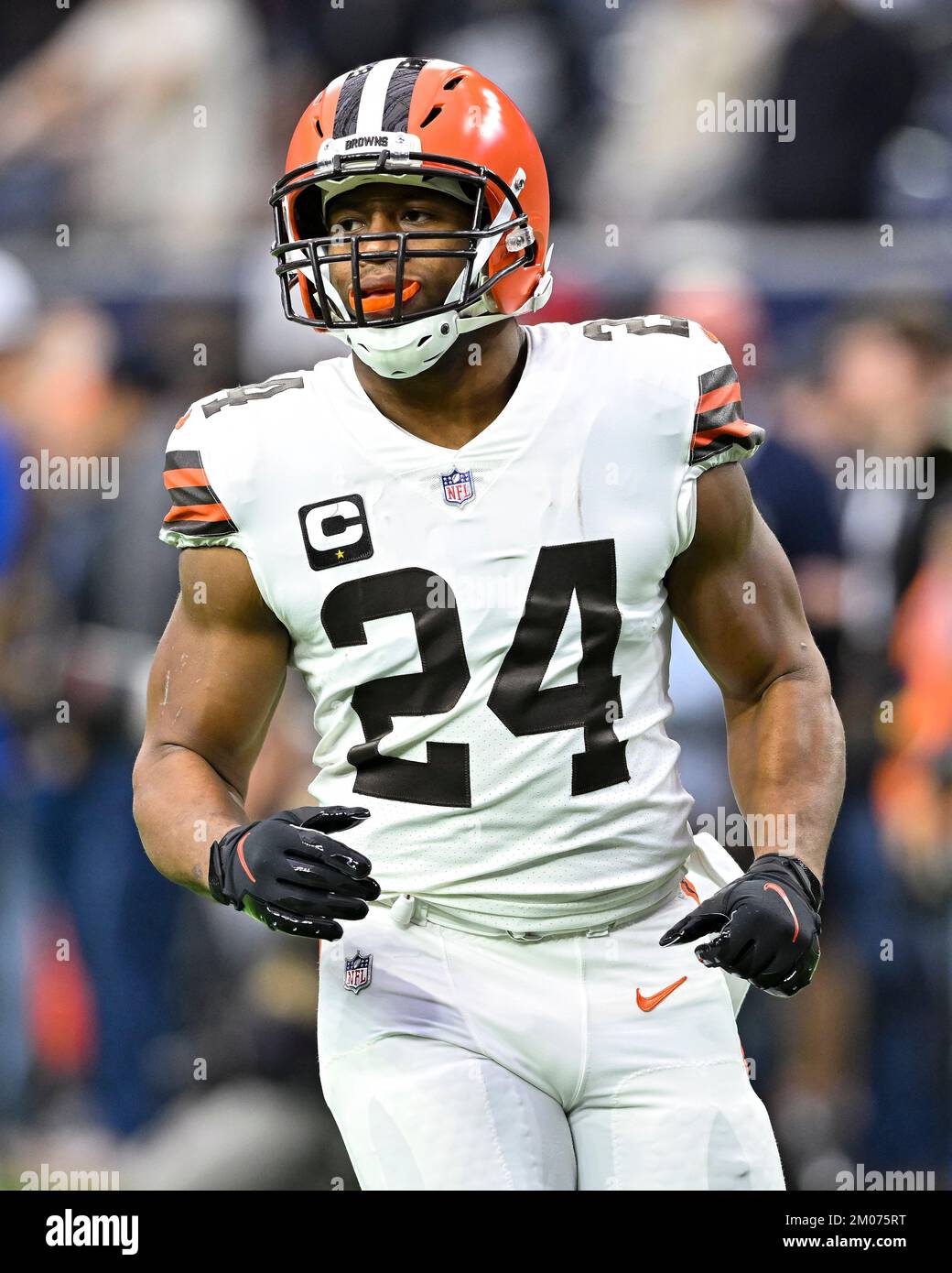 Nick Chubb Cleveland Browns Autographed Game-Used #24 White Jersey vs.  Houston Texans on December 4, 2022 with GU 12-4-22 VS. HOU Inscription