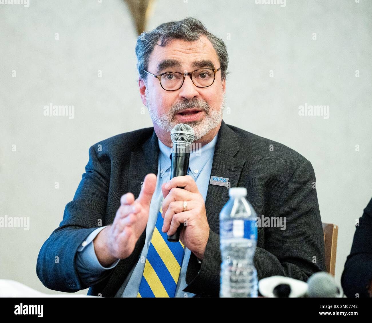 Washington, United States. 04th Dec, 2022. Mark Hetfield, President & CEO, HIAS, speaks at the 2022 J Street National Conference held at the Omni Shoreham Hotel in Washington, DC. Credit: SOPA Images Limited/Alamy Live News Stock Photo