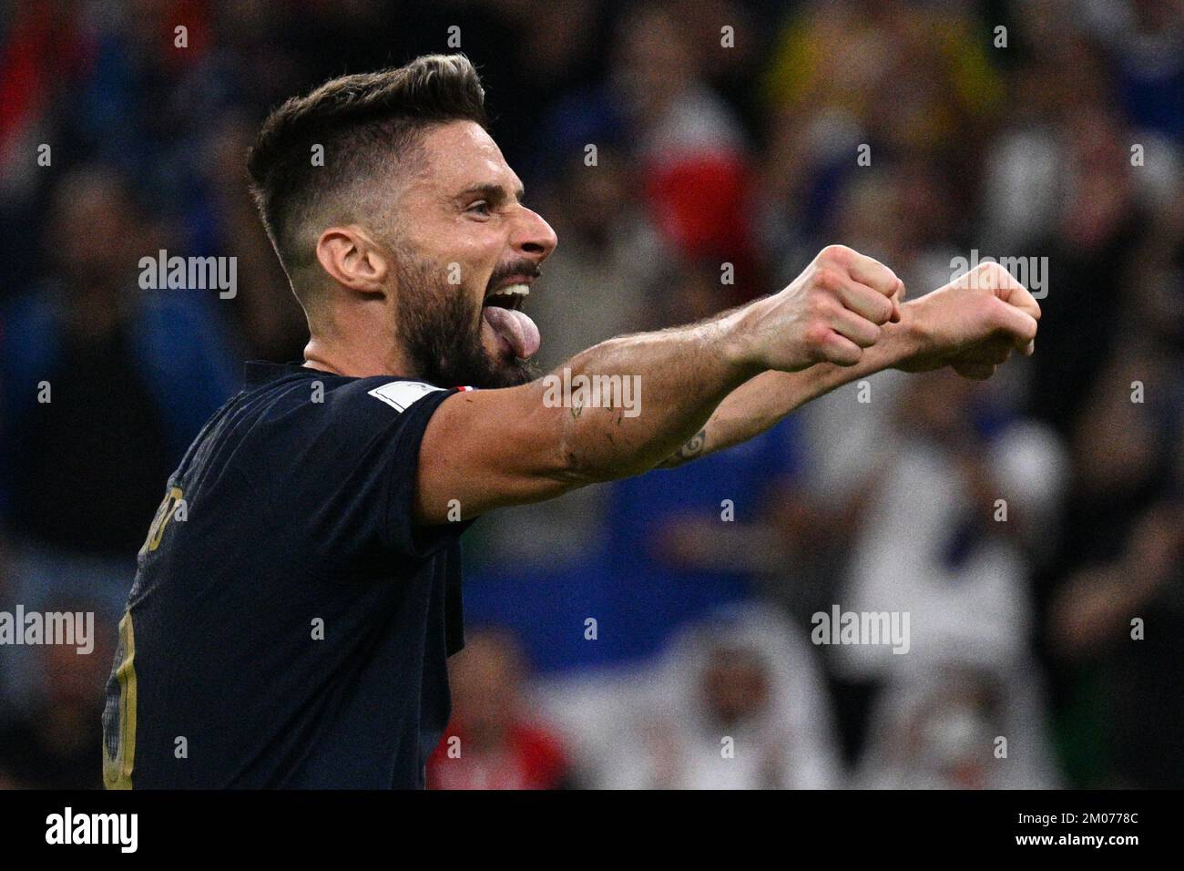 DOHA (QATAR), 04/12/2022 - WORLD CUP/FRANCE vs POLAND - GIROUD Olivier from  France in the match between France vs Poland, for the round of 16 of the  World Cup Qatar 2022/Fifa, at, image size:1300x956