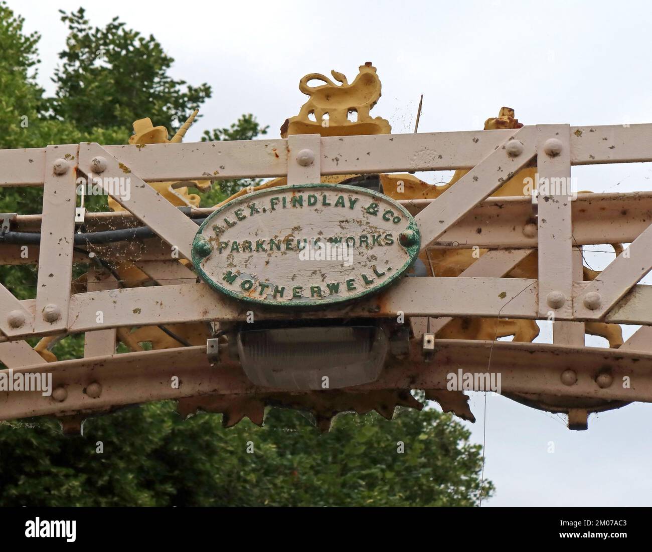 Wye Victoria river footbridge, at Hereford, Hereford, England, UK, from Alex Findlay & Co, Parkneuk works, Motherwell, Lanark 1897, Mill St HR1 2NX Stock Photo