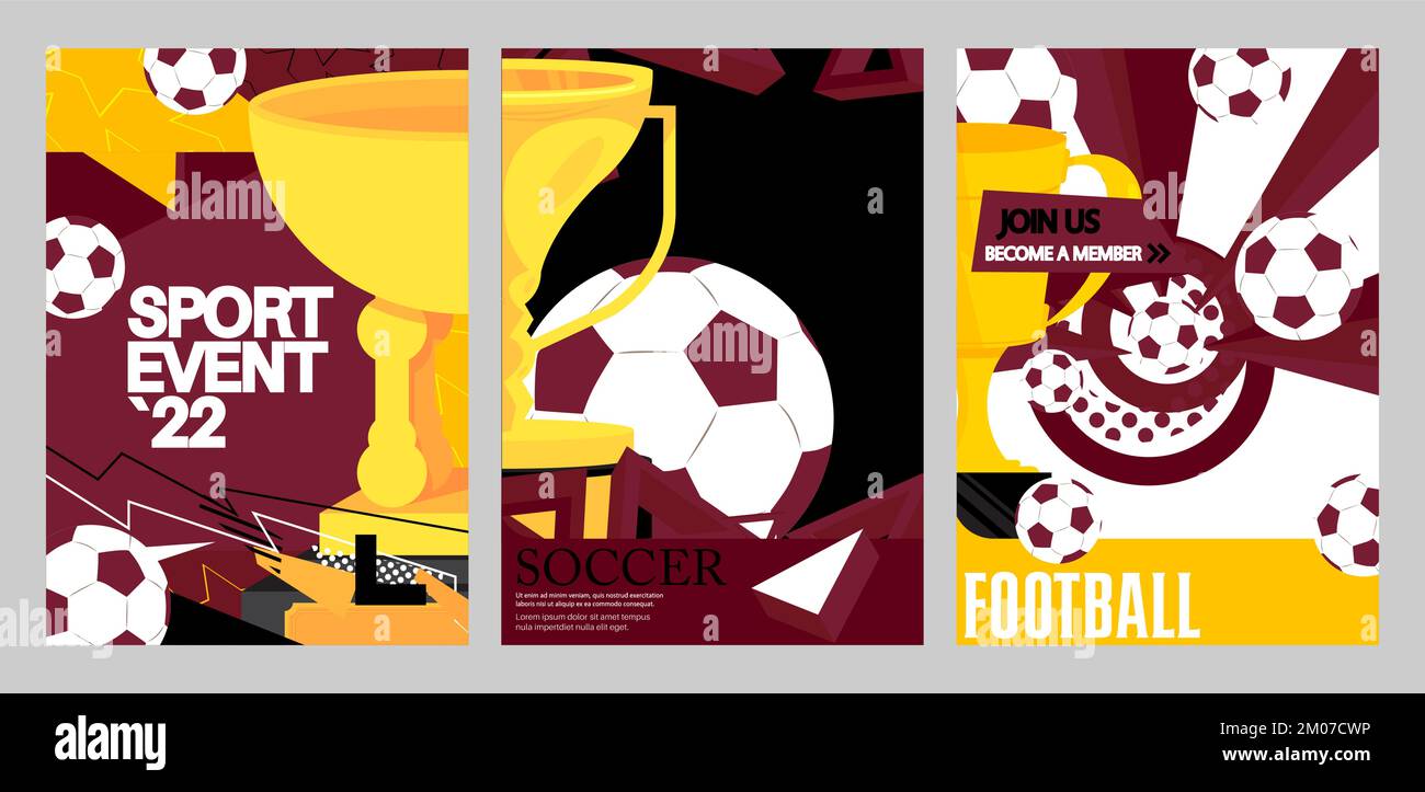 Colorful Football sport banner template design. Special event, sports