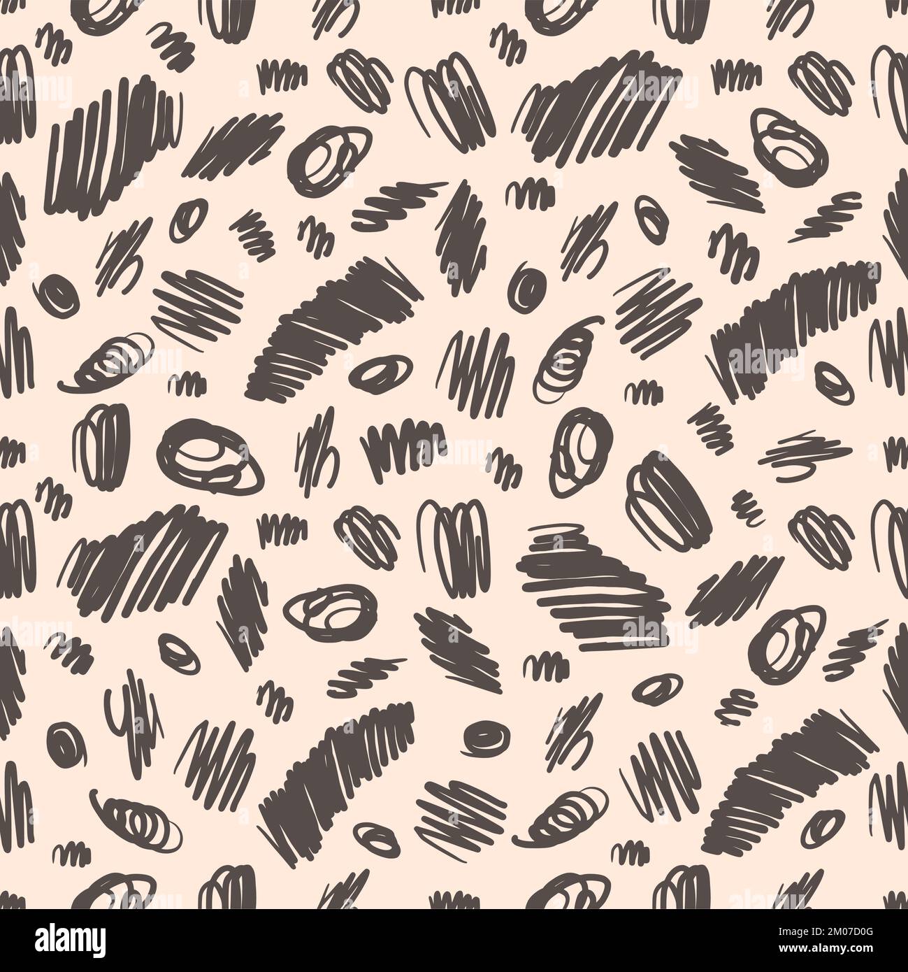 Hand drawn vector marker scribble seamless pattern. Vector scrawl